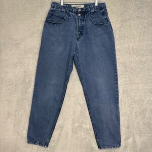 Fluid Blues VTG 90s Men’s Jeans 31 High Rise Tapered Blue Denim Mom Fit Made USA